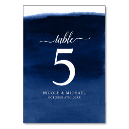 Numeração De Mesa Casamento marinho Blue Watercolor