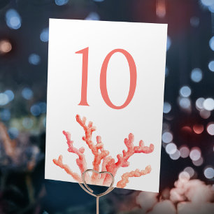 Numeração De Mesa Casamento marítimo de laranja-cor-de-laranja