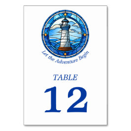 Numeração De Mesa Casamento Marítimo Luminoso Oceano Costeiro