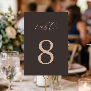 Numeração De Mesa Casamento Marrom Minimalista Moderno