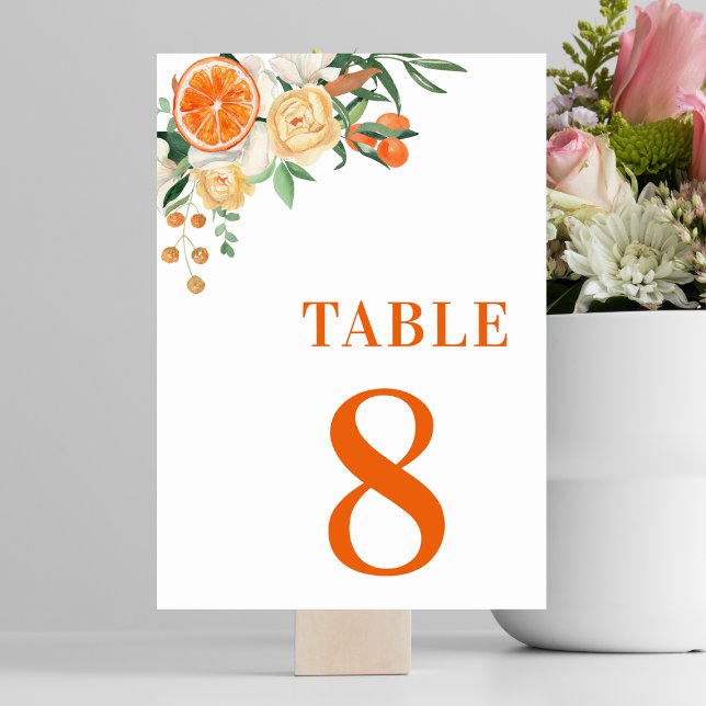 Numeração De Mesa Casamento Mesa 8 Noiva Flor de Laranja Citrino (Criador carregado)