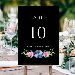 Numeração De Mesa Casamento Metafísico Floral de Rosas Rosa de Fase 