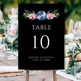 Numeração De Mesa Casamento Metafísico Floral de Rosas Rosa de Fase 