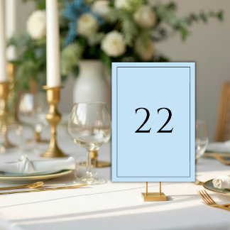 Numeração De Mesa Casamento Minimalista Azul Elegante