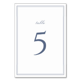 Numeração De Mesa Casamento minimalista azul empoeirado com bordas e