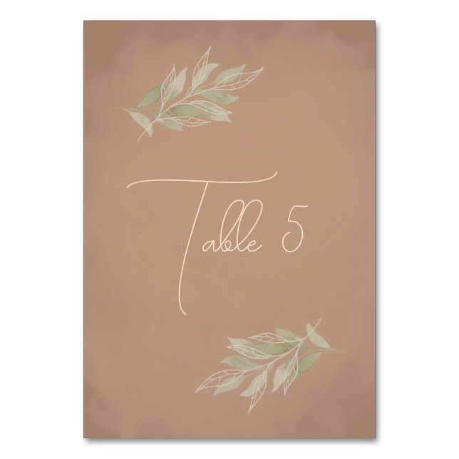 Numeração De Mesa Casamento Minimalista Boho Terracota (Frente)