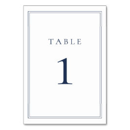Numeração De Mesa Casamento Minimalista Clássico marinho Azul