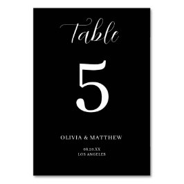 Numeração De Mesa Casamento Minimalista Clássico Negro Elegante
