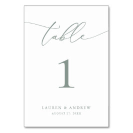 Numeração De Mesa Casamento Minimalista de Sage Olive Green | Person