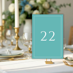 Numeração De Mesa Casamento Minimalista Elegante Azul Verde