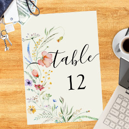 Numeração De Mesa Casamento Minimalista Elegante de Flores Silvestre