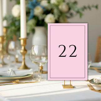 Numeração De Mesa Casamento Minimalista Elegante Rosa