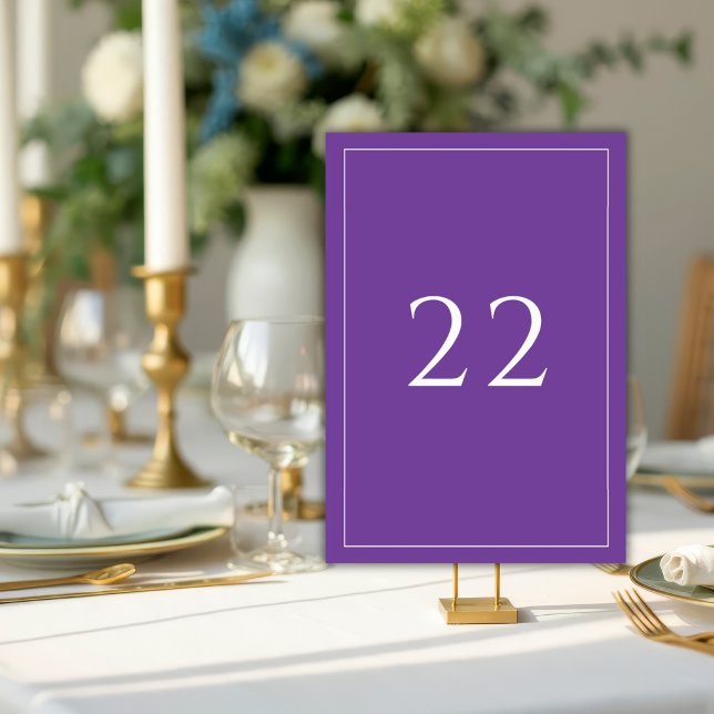 Numeração De Mesa Casamento Minimalista Elegante Roxo (Criador carregado)