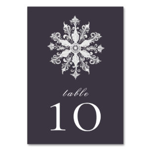 Numeração De Mesa Casamento Minimalista em Floco de Neve Roxo de a
