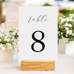 Numeração De Mesa Casamento Minimalista Moderno Negro e Branco<br><div class="desc">Crie seu próprio número personalizado da mesa de casamento com tipografia moderna minimalista em preto e branco.</div>