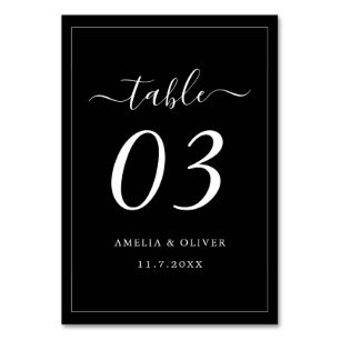 Numeração De Mesa Casamento Minimalista Moderno Preto Escuro Atempor