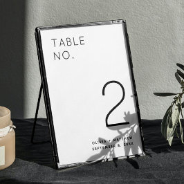 Numeração De Mesa Casamento Minimalista Negro e Branco | Moderno Sim