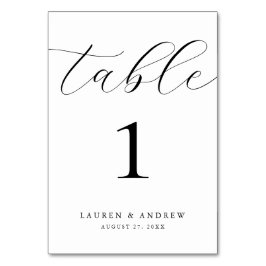 Numeração De Mesa Casamento Minimalista Negro e Branco | Personaliza