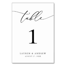 Numeração De Mesa Casamento Minimalista Negro e Branco | Personaliza
