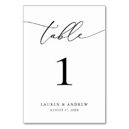 Numeração De Mesa Casamento Minimalista Negro e Branco | Personaliza