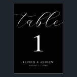 Numeração De Mesa Casamento Minimalista Negro | Personalizar evento<br><div class="desc">(**NOTA: Para solicitar,  basta ajustar o número da tabela (e o nome/data) e adicionar cada número ao carrinho separadamente. Em seguida,  faça check-out assim que terminar.) Belo,  elegante,  moderno e minimalista,  cartão de número de mesa. Totalmente personalizável com seus nomes (ou Nome do Evento) e Data.</div>