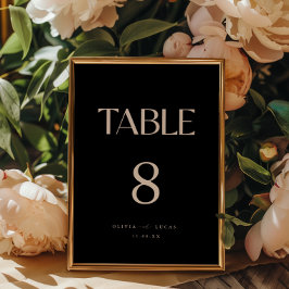 Numeração De Mesa Casamento Minimalista Preto