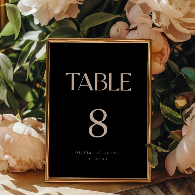 Numeração De Mesa Casamento Minimalista Preto (Criador carregado)