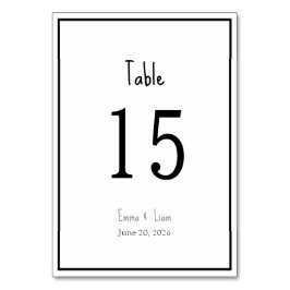 Numeração De Mesa Casamento Minimalista Preto e Branco