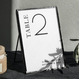 Numeração De Mesa Casamento Minimalista | Preto e Branco Simples Mod