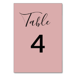Numeração De Mesa Casamento Minimalista Rosa Empoeirado