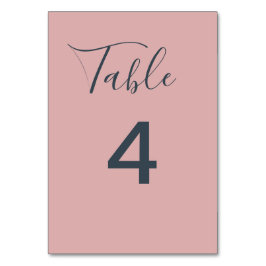 Numeração De Mesa Casamento Minimalista Rosa Empoeirado