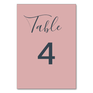 Numeração De Mesa Casamento Minimalista Rosa Empoeirado