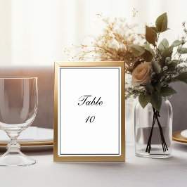 Numeração De Mesa Casamento Minimalista Script Preto Branco 