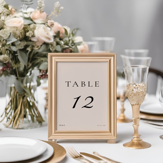 Numeração De Mesa Casamento Mínimo Elegante, Rosa Dusty Script Moder (Criador carregado)