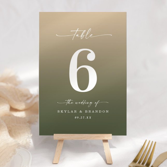 Numeração De Mesa Casamento Mínimo Escuro de Monstera Verde e Dourad (Criador carregado)