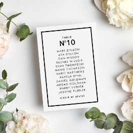 Numeração De Mesa Casamento Mínimo Monocromático Francês Chic