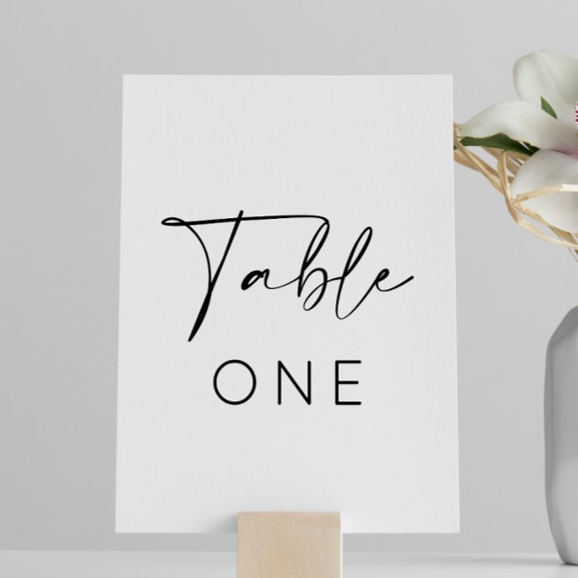 Numeração De Mesa Casamento Mínimo Monocromático Simples (Table card wedding)