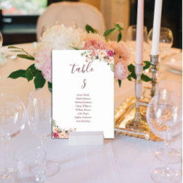 Numeração De Mesa Casamento Mínimo Rosa Espelho