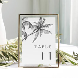 Numeração De Mesa Casamento Mínimo Tropical Moderno