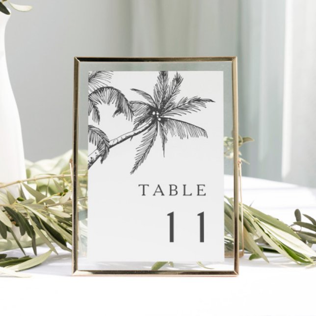 Numeração De Mesa Casamento Mínimo Tropical Moderno (Criador carregado)