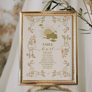 Numeração De Mesa Casamento Místico Dourado Vintage