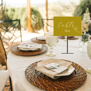 Numeração De Mesa Casamento Modern Colorblock   Amarelo escuro