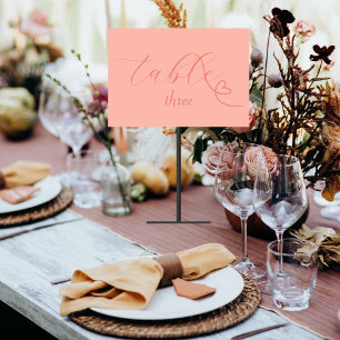 Numeração De Mesa Casamento Modern Colorblock Coral claro