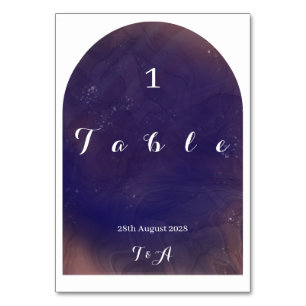 Numeração De Mesa Casamento Moderno Arco Boho Roxo