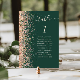 Numeração De Mesa Casamento Moderno com Brilho de Pêssego Esmeralda 