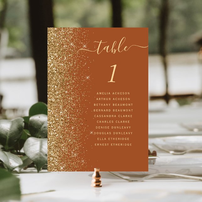Numeração De Mesa Casamento Moderno com Brilho Roxo Dourado (Criador carregado)