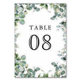 Numeração De Mesa Casamento Moderno com Folhagem de Eucalipto