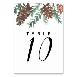 Numeração De Mesa Casamento Moderno com Pinecone Watercolor
