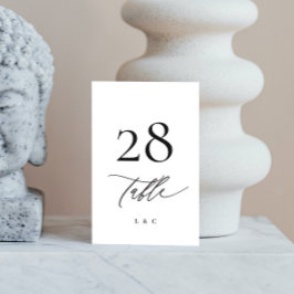 Numeração De Mesa Casamento Moderno da Caligrafia Branca e Negra