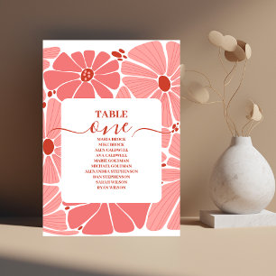 Numeração De Mesa Casamento moderno de margarida rosa